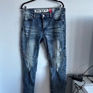 Men's Blue Distressed Jeans